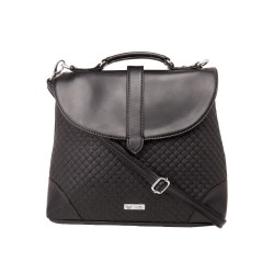 Beau Design Stylish Black Color Imported PU Leather Sling Crossbody Handbag With Adjustable Strap For Women's/Ladies/Girls